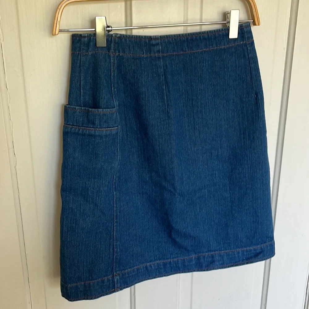 A.P.C. Blue Denim Button-Front Mini Skirt